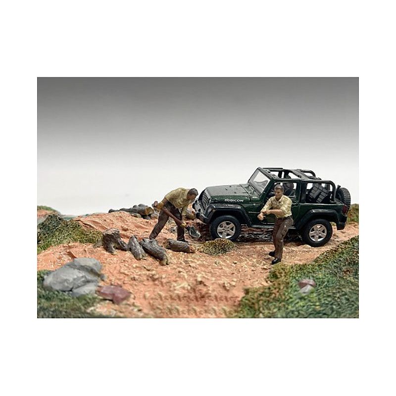 "4X4 Mechanics" 2 Piece Diecast Figure Set 2 for 1/43 Scale Models by American Diorama - American Diorama - ModelCars.com