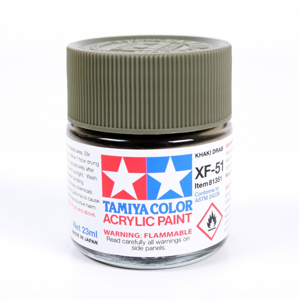 Acrylic Xf-51 Khaki Drab 23Ml Bottle / Tamiya USA