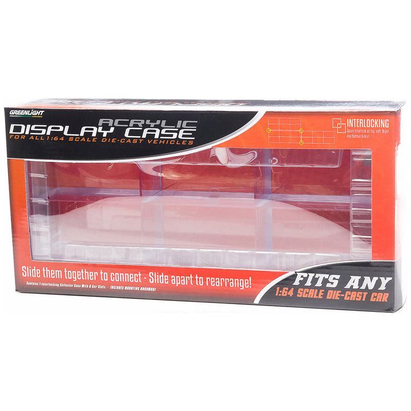 Acrylic Display Case 6-Car Connecting for 1/64 Scale Models by Greenlight