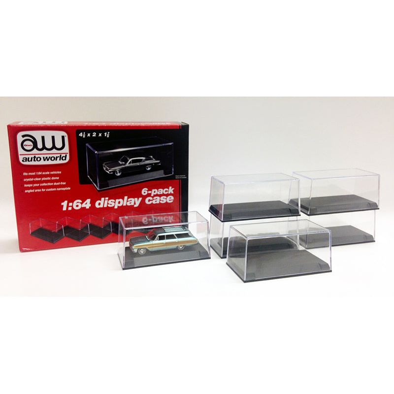 6 Collectible Display Show Cases for 1/64 Scale Model Cars by Auto World-Autoworld-ModelCars.com