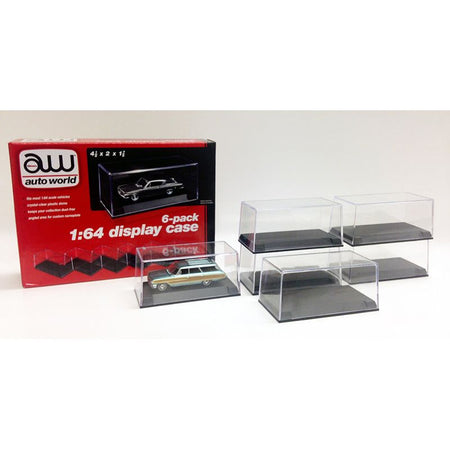 6 Collectible Display Show Cases for 1/64 Scale Model Cars by Auto World-Autoworld-ModelCars.com