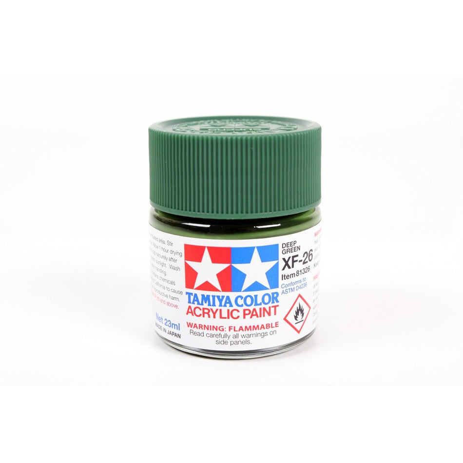 Acrylic Xf-26 Deep Green 23Ml Bottle / Tamiya USA