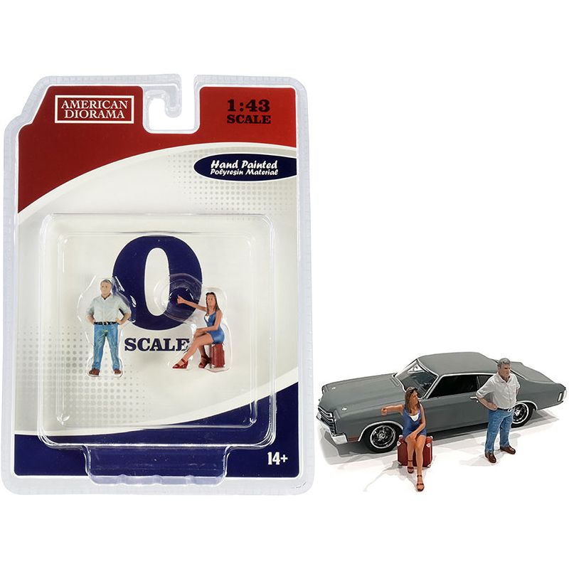 70s Style Two Figurines Set III for 1/43 Scale Models by American Diorama - American Diorama - ModelCars.com