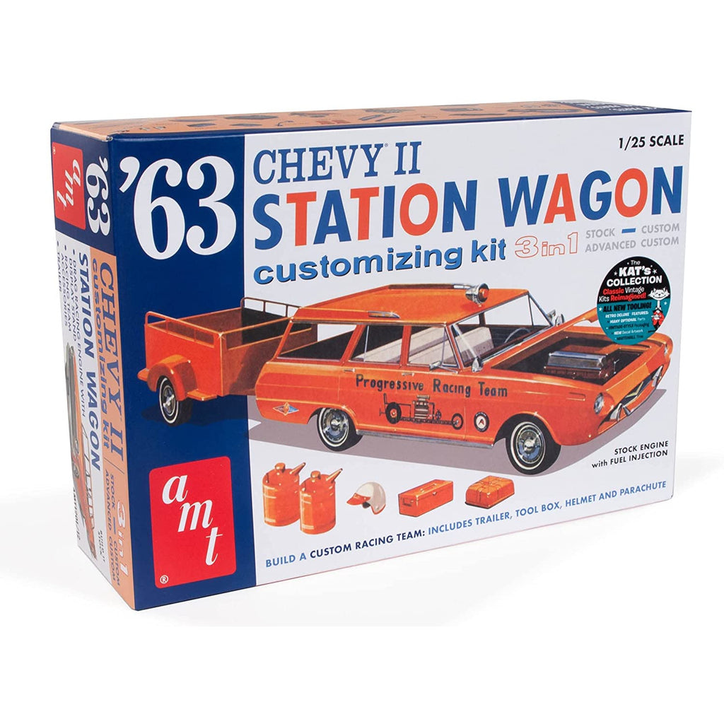 AMT 1/25 1963 Chevy II Station Wagon w/Trailer