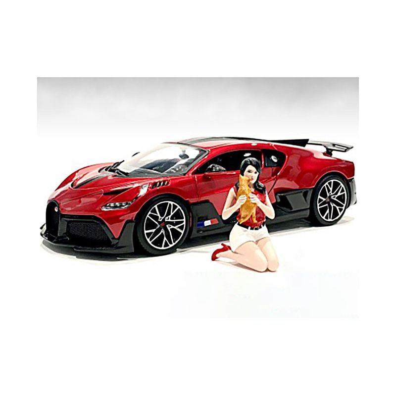 "Girls Night Out" Gigi with Cat Figurine for 1/24 Scale Models by American Diorama