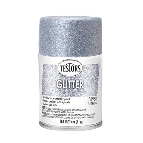 Testors Enamel Spray Silver Glitter
