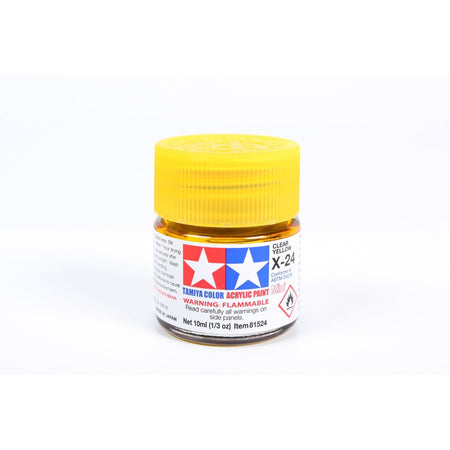 Acrylic Mini X-24 Clear Yellow 10Ml Bottle / Tamiya USA