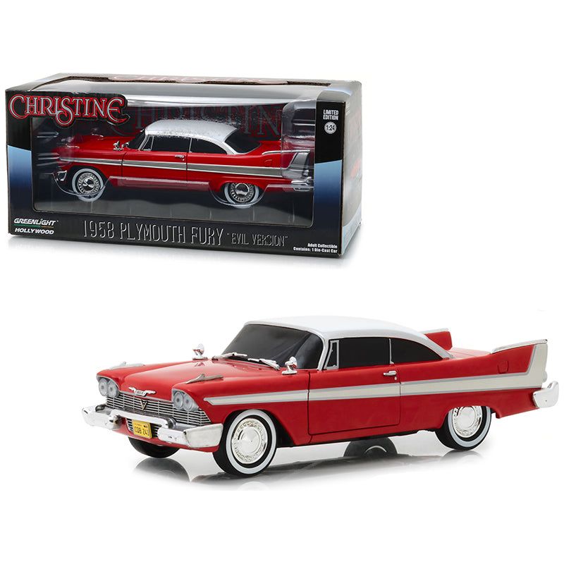 1958 Plymouth Fury Red "Evil Version" (with Blacked Out Windows) "Christine" (1983) Movie 1/24 Diecast Model Car by Greenlight