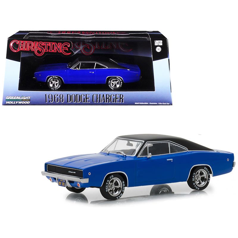 1968 Dodge Charger (Dennis Guilder's) Blue with Black Top "Christine" (1983) Movie 1/43 Diecast Model Car by Greenlight