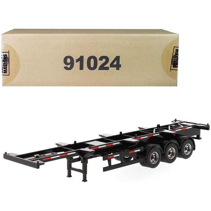 40' Skeleton Trailer Black "Transport Series" 1/50 Diecast Model by Diecast Masters