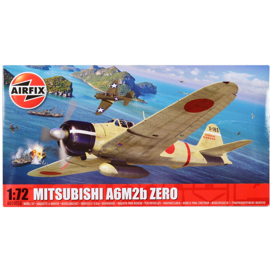 Level 1 Model Kit Mitsubishi A6M2b Zero Fighter Aircraft 1/72 Plastic Model Kit by Airfix