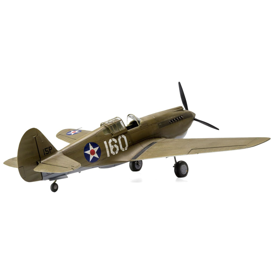 Level 2 Model Kit Curtiss P-40B Warhawk Fighter-Bomber Aircraft with 2 Scheme Options 1/48 Plastic Model Kit by Airfix