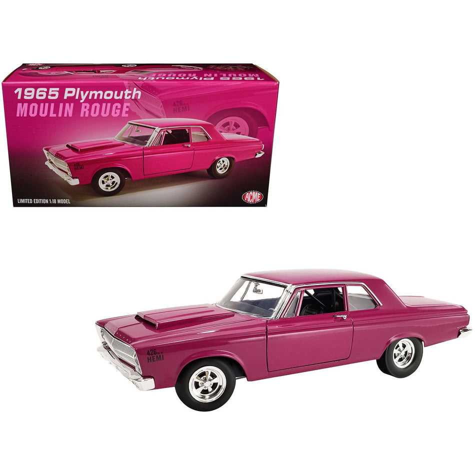 1965 Plymouth Belvedere Moulin Rouge Violet Limited Edition to 264 pieces Worldwide 1/18 Diecast Model Car by ACME