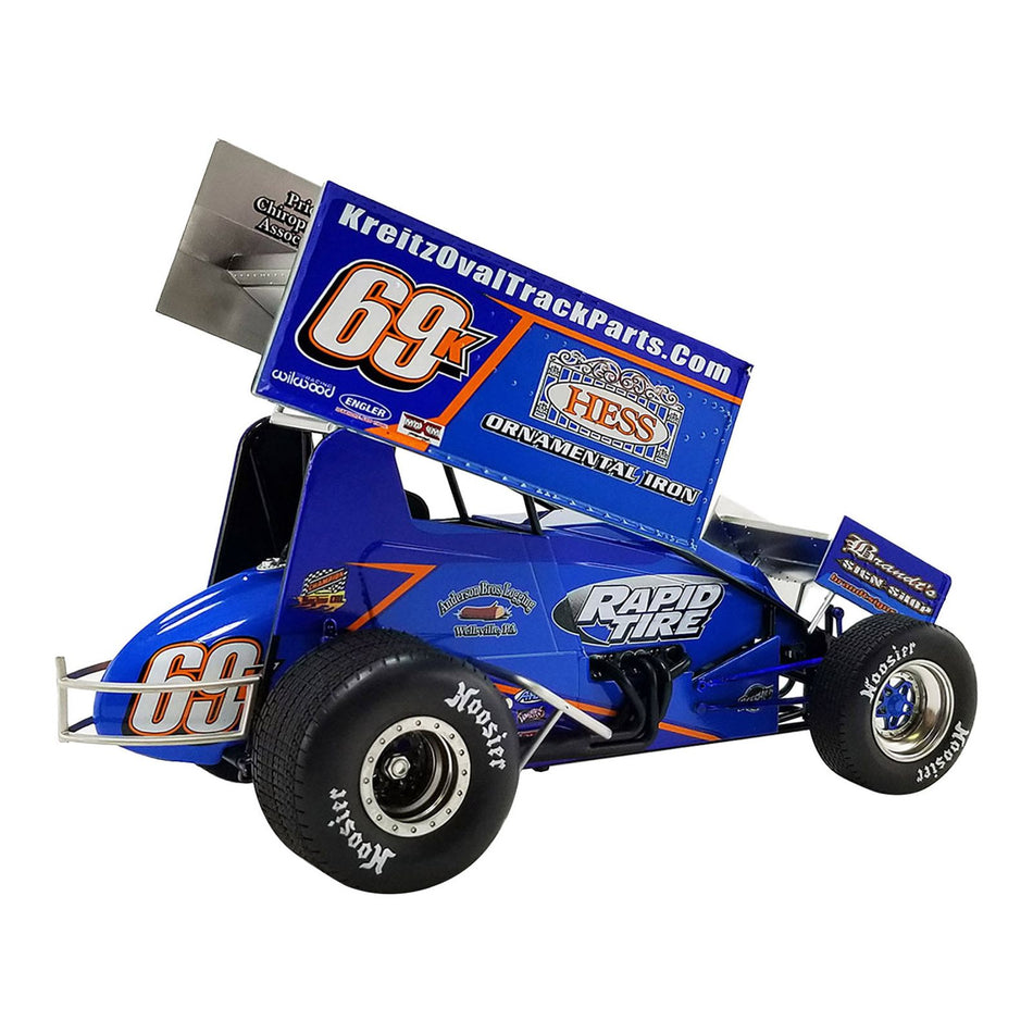 Winged Sprint Car #69K Lance Dewease "Hess Ornamental Iron" Kreitz Racing "World of Outlaws" (2022) 1/18 Diecast Model Car by ACME