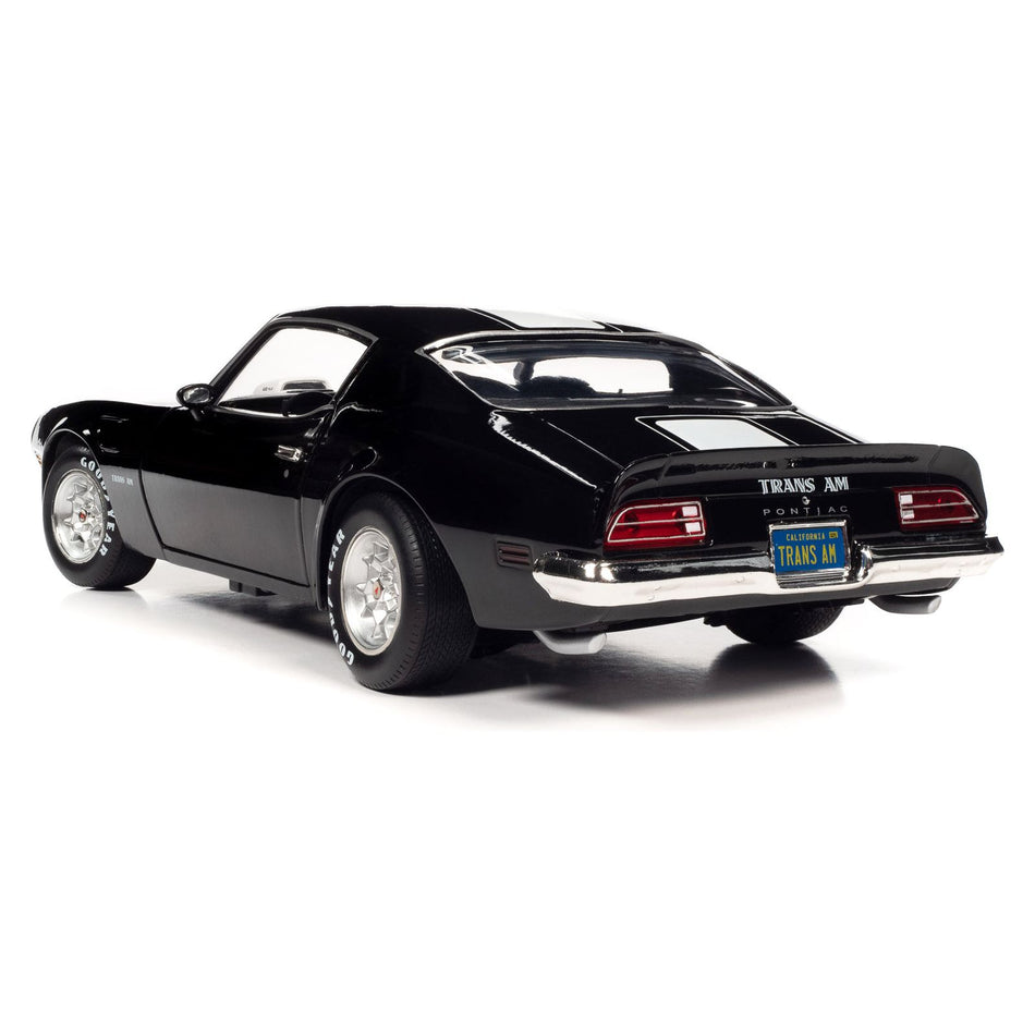 1972 Pontiac Firebird T/A Trans Am Starlight Black with White Stripes "Class of 1972" "American Muscle" Series 1/18 Diecast Model Car by Auto World