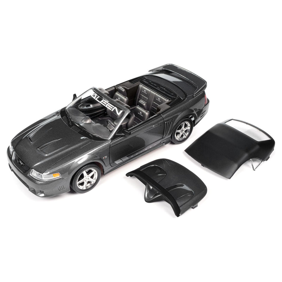 2003 Ford Mustang Saleen S281 SC Speedster Dark Shadow Gray Metallic "American Muscle" Series 1/18 Diecast Model Car by Auto World