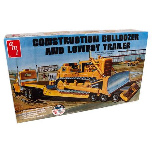 AMT Lowboy Trailer & Bulldozer Combo 1:25 Scale Model Kit