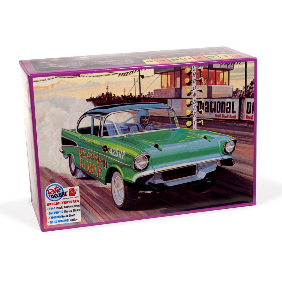 AMT 1957 Chevy Bel Air "Pepper Shaker" Silent Box 1:25 Scale Model Kit 