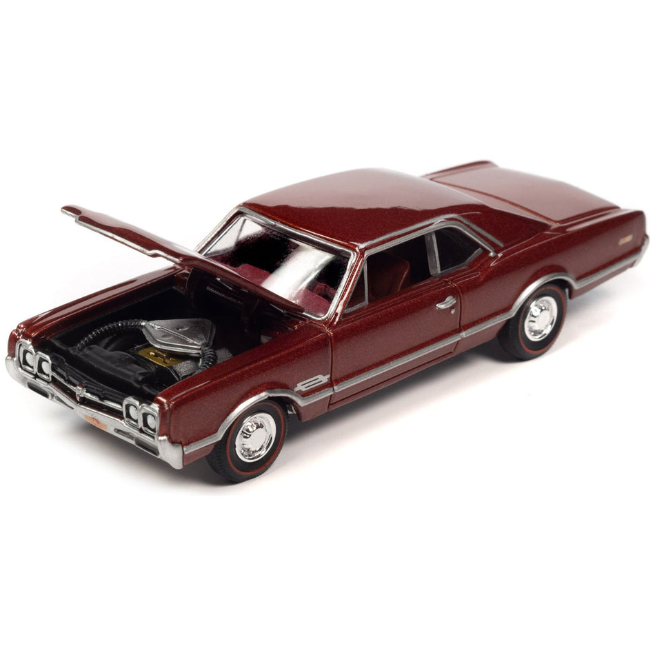 1966 Oldsmobile 442 Autumn Bronze Metallic with Red Interior "Vintage Muscle" Limited Edition 1/64 Diecast Model Car by Auto World