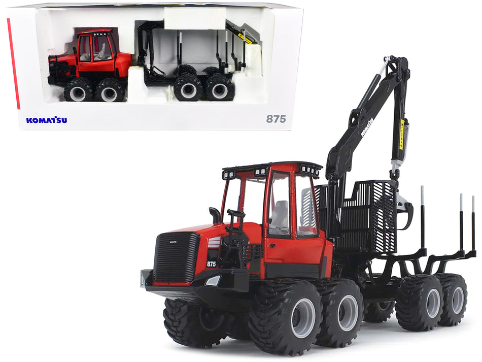 Komatsu 875.1 Forwarder Red and Black 1/32 Diecast Model by First Gear