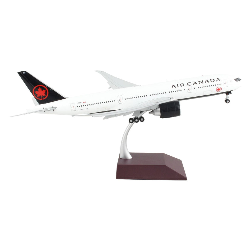 Boeing 777-200LR Commercial Aircraft with Flaps Down "Air Canada" White with Black Tail "Gemini 200" Series 1/200 Diecast Model Airplane by GeminiJets