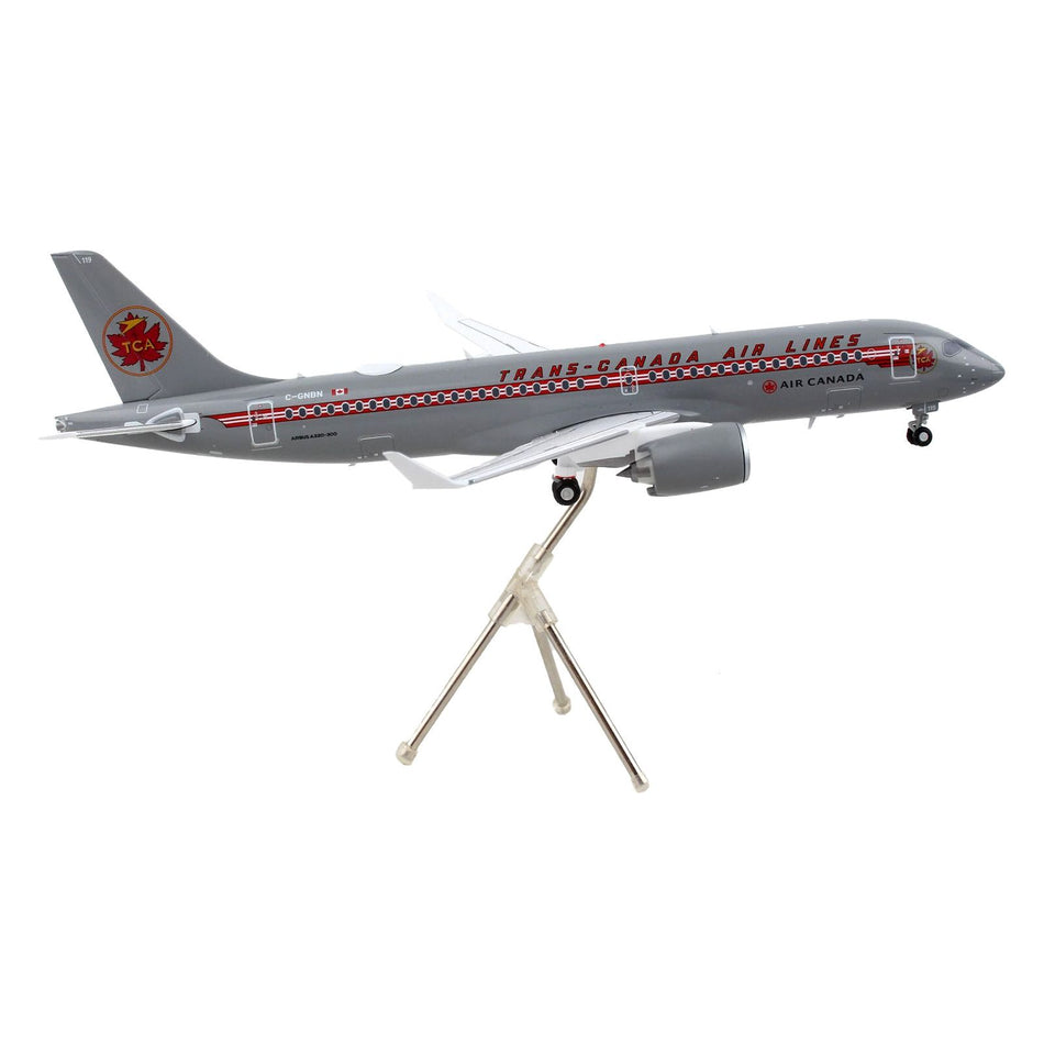 Airbus A220-300 Commercial Aircraft "Trans-Canada Air Lines - Air Canada" Gray with Red Stripes "Gemini 200" Series 1/200 Diecast Model Airplane by GeminiJets