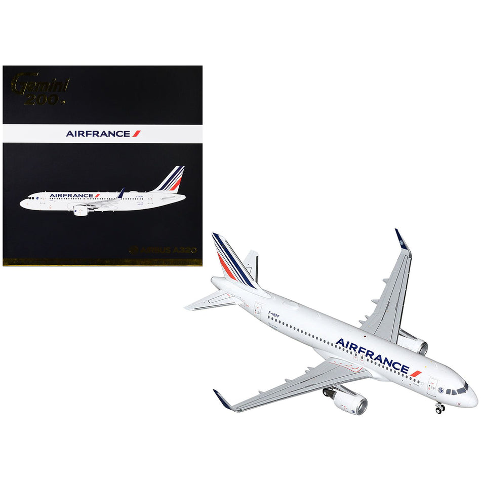 Airbus A320 Commercial Aircraft "Air France" White with Tail Stripes "Gemini 200" Series 1/200 Diecast Model Airplane by GeminiJets