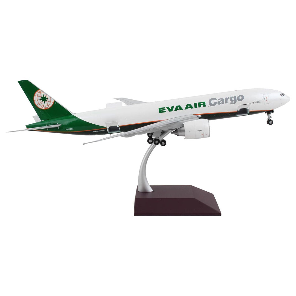 Boeing 777F Commercial Aircraft "Eva Air Cargo" White with Green Tail "Gemini 200 - Interactive" Series 1/200 Diecast Model Airplane by GeminiJets