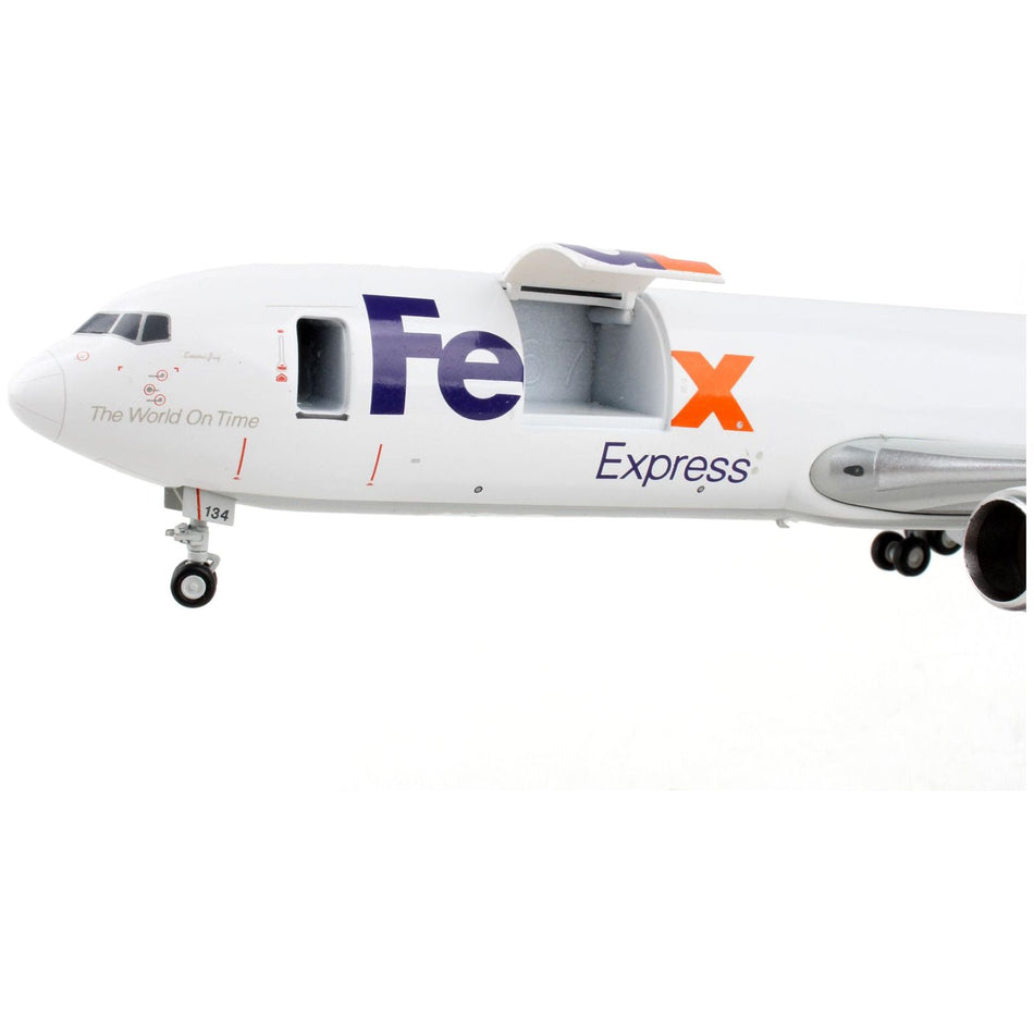 Boeing 767-300F Commercial Aircraft "Federal Express" White with Purple Tail "Interactive Series" 1/200 Diecast Model Airplane by GeminiJets