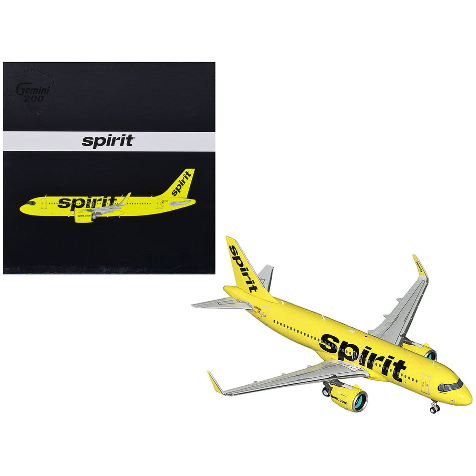 Airbus A320neo Commercial Aircraft "Spirit Airlines" Yellow "Gemini 200" Series 1/200 Diecast Model Airplane by GeminiJets