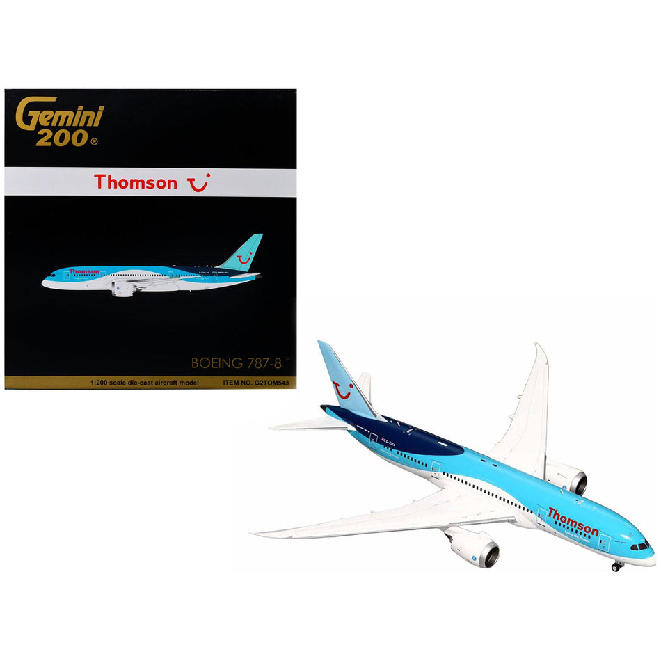 Boeing 787-8 Commercial Aircraft "Thomson - TUI Airways" Blue and White "Gemini 200" Series 1/200 Diecast Model Airplane by GeminiJets