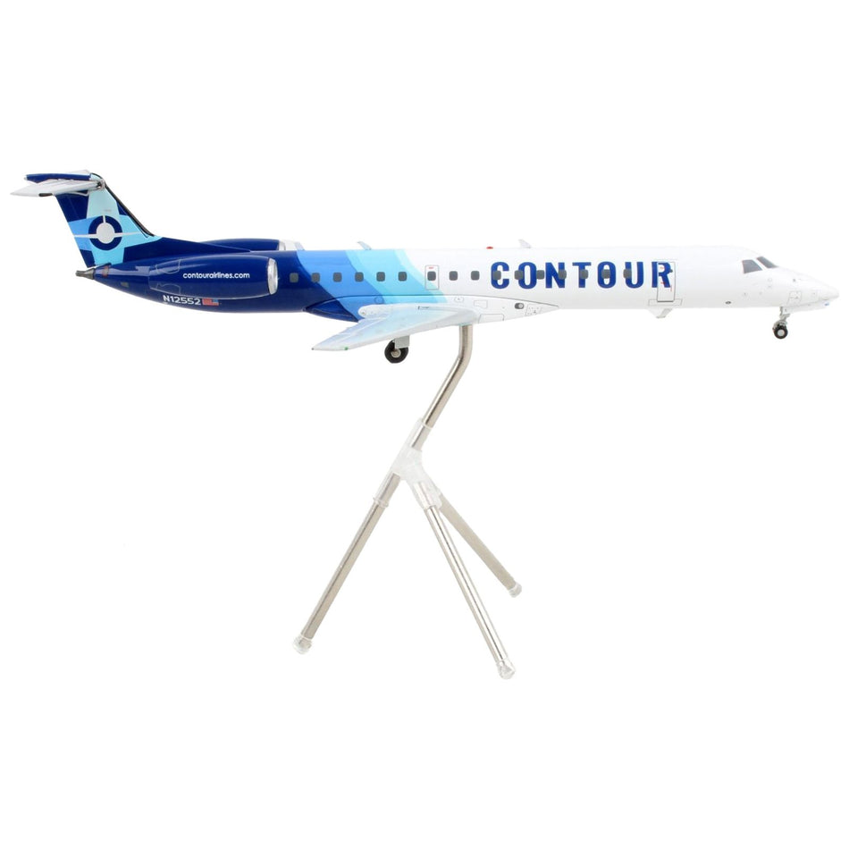 Embraer ERJ-145 Commercial Aircraft "Contour Airlines" White and Blue "Gemini 200" Series 1/200 Diecast Model Airplane by GeminiJets