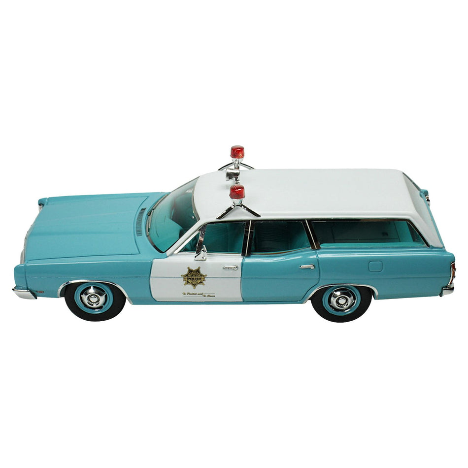 1970 Ford Galaxie Station Wagon Light Blue and White with Light Blue Interior "Las Vegas Police Department" Limited Edition to 180 pieces Worldwide1/43 Model Car by Goldvarg Collection