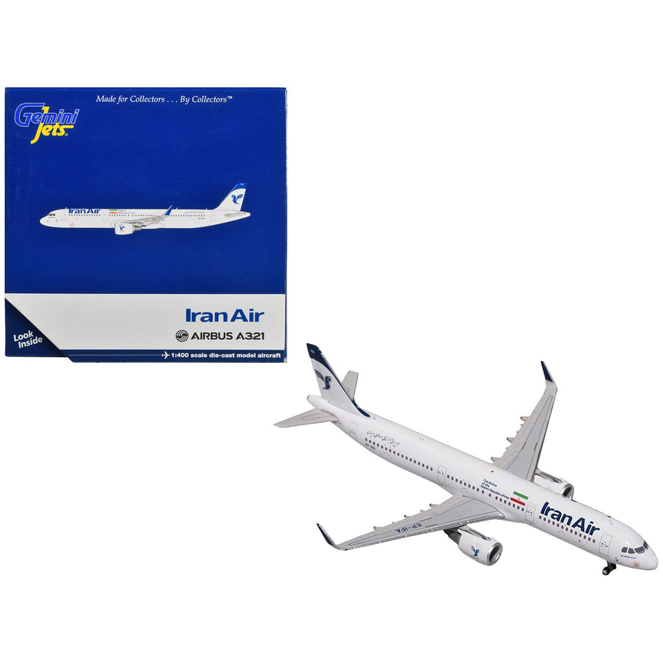 Airbus A321 Commercial Aircraft "Iran Air" White 1/400 Diecast Model Airplane by GeminiJets