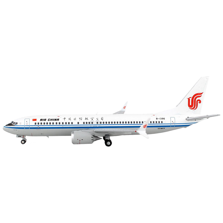 Boeing 737 MAX 8 Commercial Aircraft "Air China" White with Blue Stripes 1/400 Diecast Model Airplane by GeminiJets