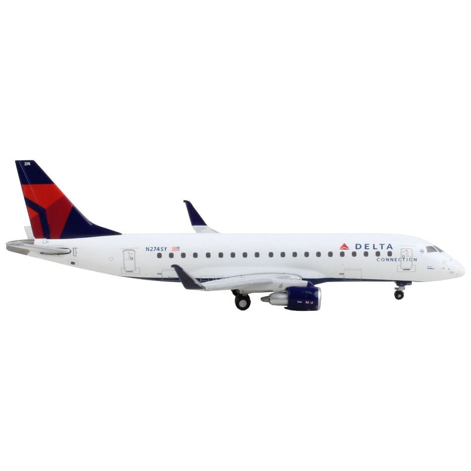 Embraer ERJ-175 Commercial Aircraft "Delta Connection - Delta Air Lines" White with Red and Blue Tail 1/400 Diecast Model Airplane by GeminiJets