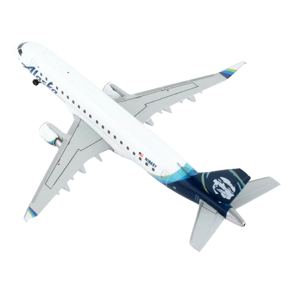 Embraer ERJ-175 Commercial Aircraft "Alaska Airlines" White with Blue Tail 1/400 Diecast Model Airplane by GeminiJets