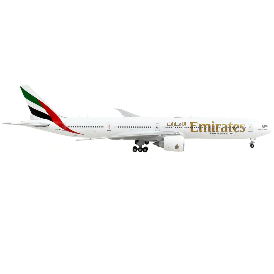 Boeing 777-300ER Commercial Aircraft "Emirates Airlines" White with Striped Tail 1/400 Diecast Model Airplane by GeminiJets