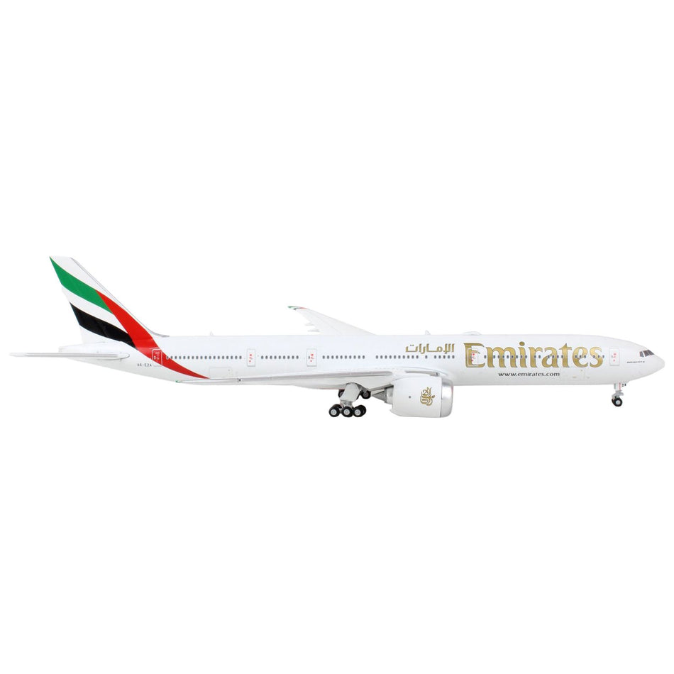 Boeing 777-9 Commercial Aircraft "Emirates Airlines" White with Gold Lettering 1/400 Diecast Model Airplane by GeminiJets