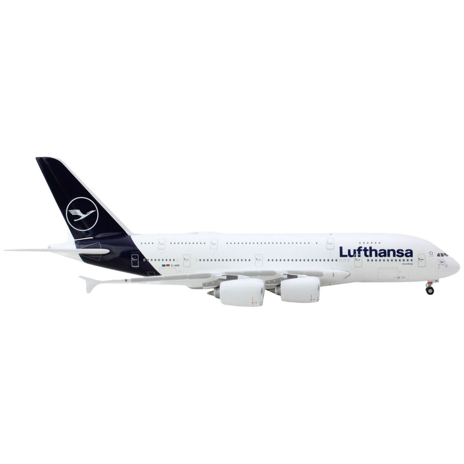 Airbus A380 Commercial Aircraft "Lufthansa" White with Blue Tail 1/400 Diecast Model Airplane by GeminiJets