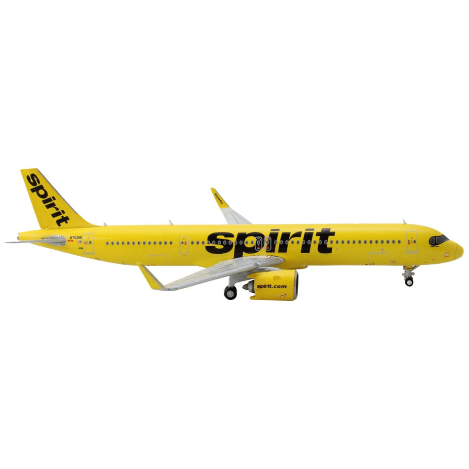 Airbus A321neo Commercial Aircraft "Spirit Airlines" Yellow 1/400 Diecast Model Airplane by GeminiJets