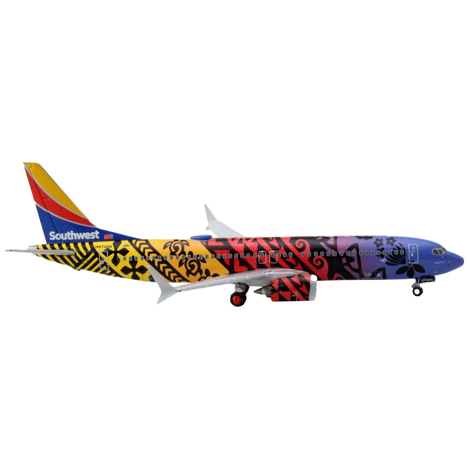 Boeing 737 MAX 8 Commercial Aircraft "Southwest Airlines - Imua One" Hawaiian Theme Livery 1/400 Diecast Model Airplane by GeminiJets