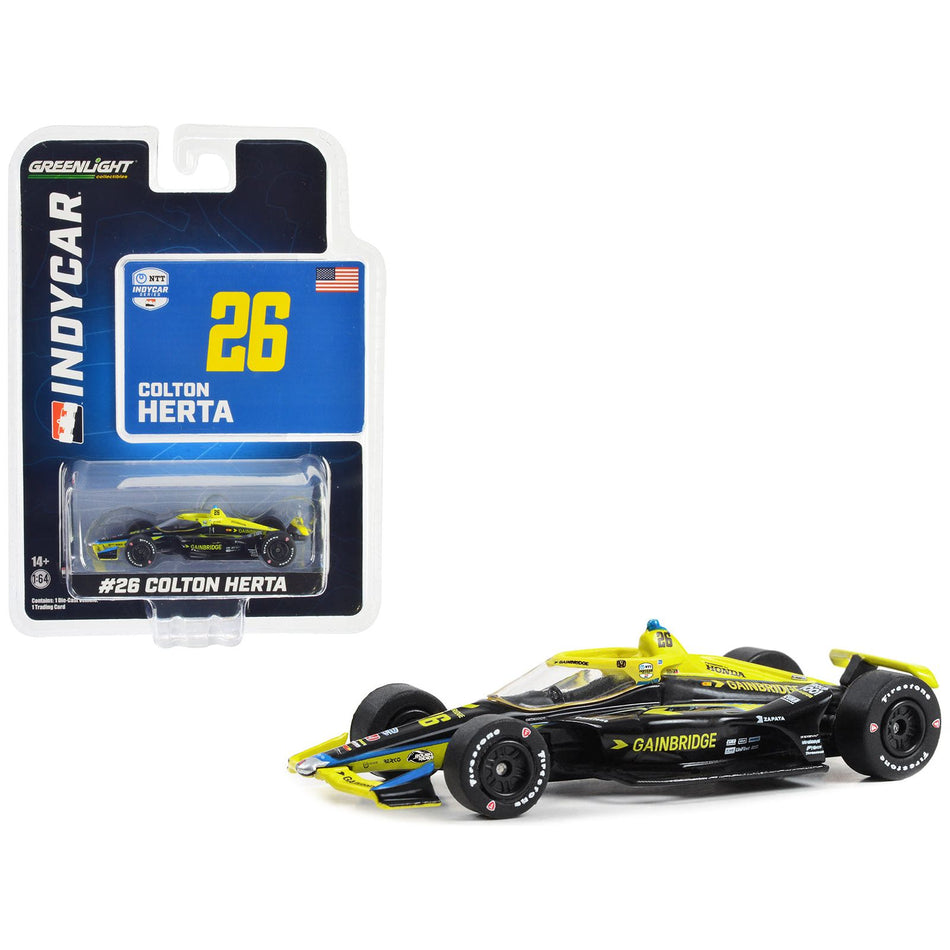 Dallara IndyCar #26 Colton Herta "Gainbridge" Andretti Autosport "NTT IndyCar Series" (2023) 1/64 Diecast Model Car by Greenlight