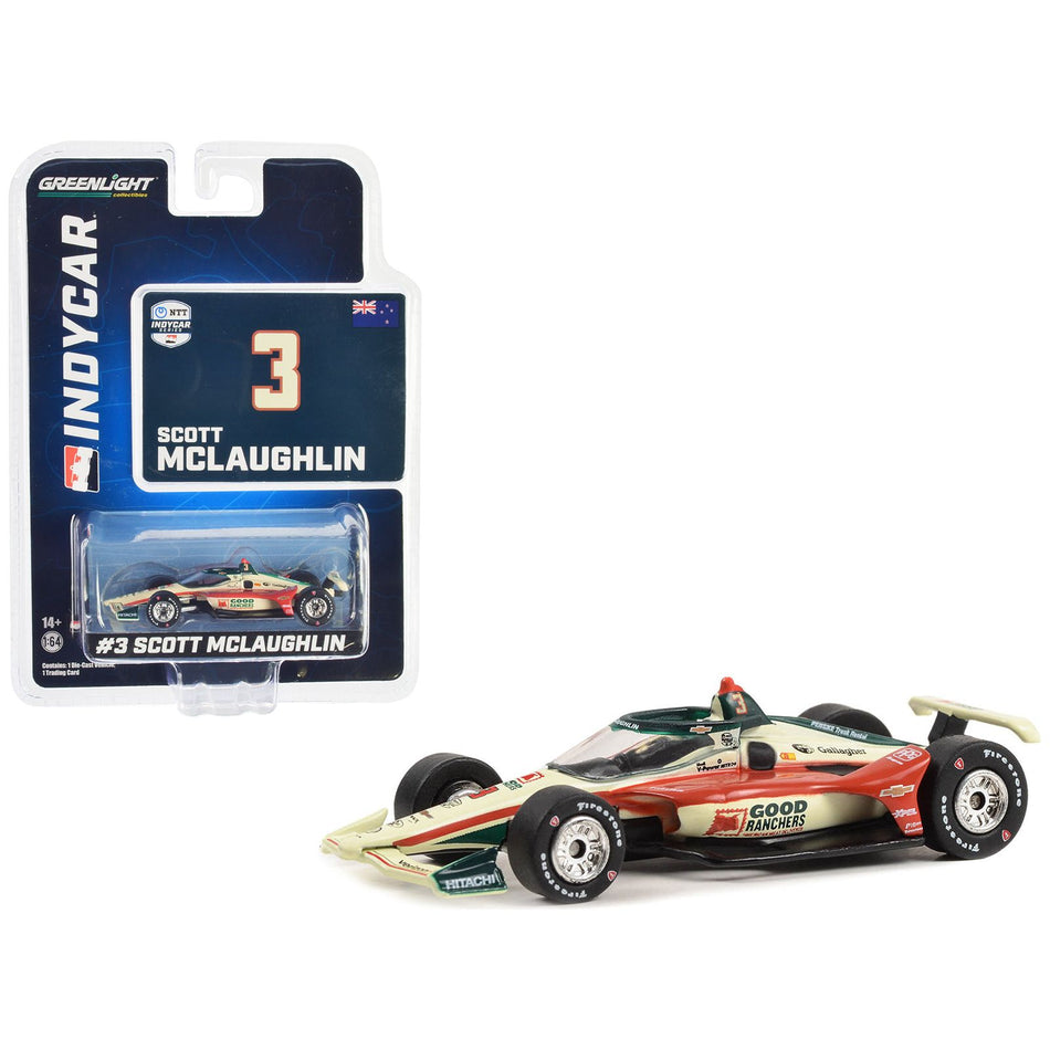 Dallara IndyCar #3 Scott McLaughlin / Team Penske Good Ranchers "NTT IndyCar Series" (2023) 1/64 Diecast Model Car by Greenlight