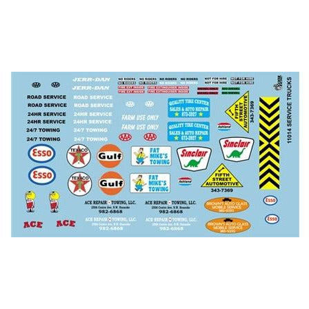 Gofer Racing 1/24 / 1/25 Service Truck Waterslide Decal Sheet