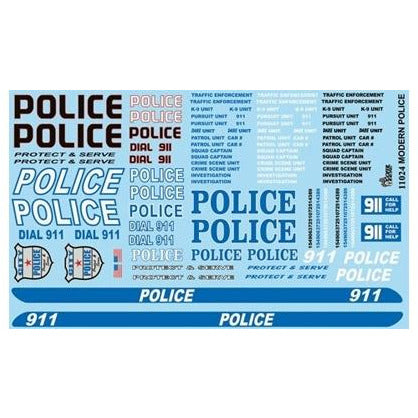 Gofer Racing 1/24 Scale Modern Police Decal Sheet