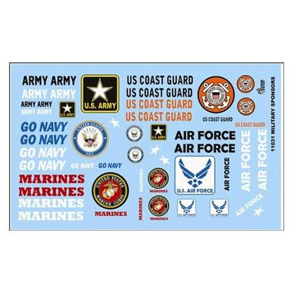 Gofer Racing 1/25 Scale 1/25 "ARMED SERVICES" Decal Sheet