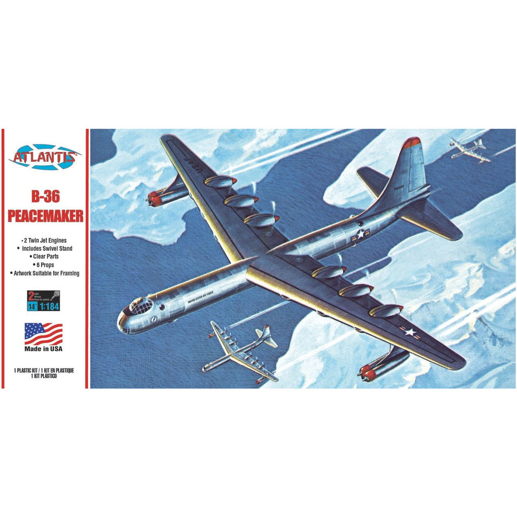 Atlantis 1/184 B-36 Peacemaker Plastic Model Kit with Swivel Stand 1/184