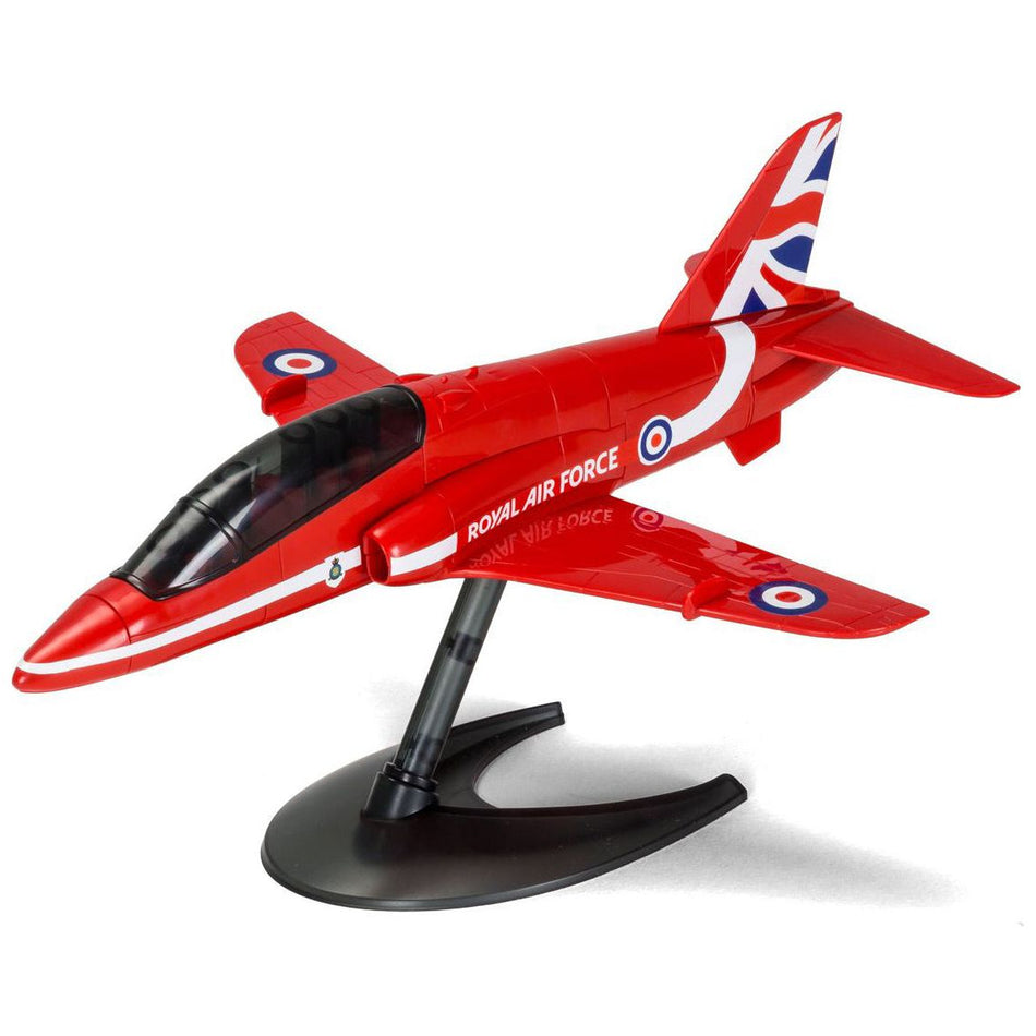 Skill 1 Model Kit Royal Air Force Red Arrows Hawk Aircraft Red Snap Together Painted Plastic Model Airplane Kit by Airfix Quickbuild