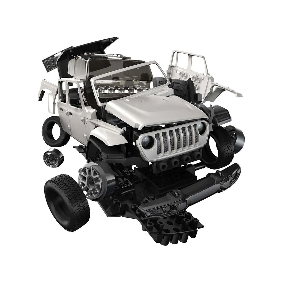 Skill 1 Model Kit Jeep Gladiator (JT) Overland Silver Snap Together Model by Airfix Quickbuild